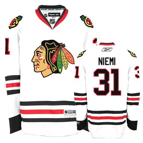 Reebok Chicago Blackhawks 31 Antti Niemi Premier White Man NHL Jersey