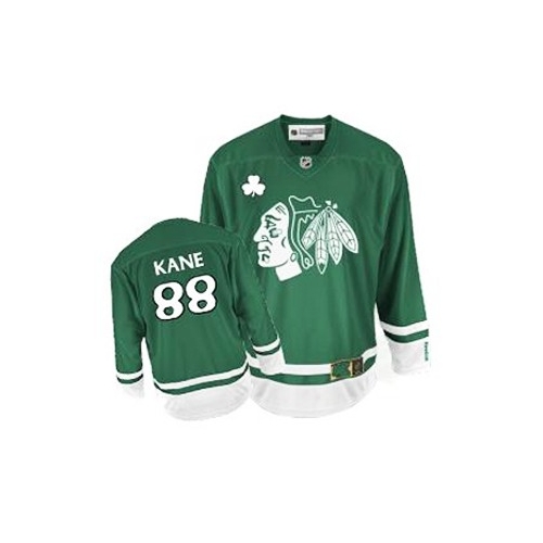 Reebok Chicago Blackhawks 88 Patrick Kane Premier Green St Patty's Day NHL Jersey