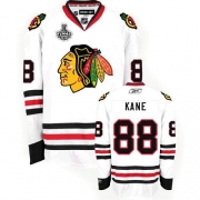 Reebok Chicago Blackhawks 88 Patrick Kane Premier White Man NHL Jersey with Stanley Cup Finals