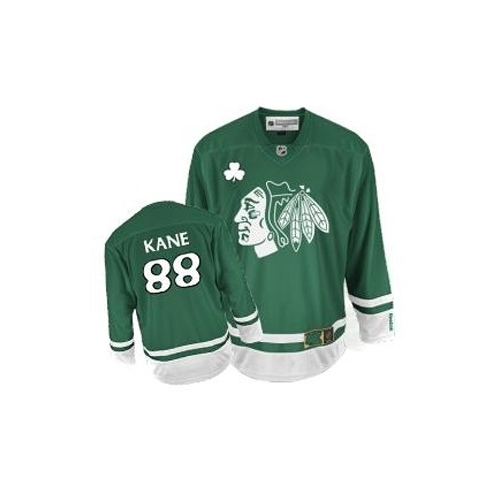Youth Reebok Chicago Blackhawks 88 Patrick Kane Authentic Green St Patty's Day NHL Jersey