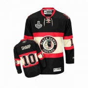 Reebok Chicago Blackhawks 10 Patrick Sharp Authentic Black New Third Man NHL Jersey with Stanley Cup Finals