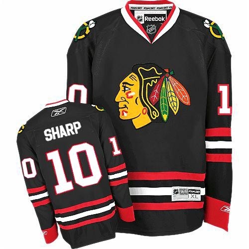 Reebok Chicago Blackhawks 10 Patrick Sharp Premier Black Man NHL Jersey
