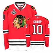 Reebok Chicago Blackhawks 10 Patrick Sharp Authentic Red Home Man NHL Jersey with Stanley Cup Finals