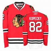 Reebok Chicago Blackhawks 82 Tomas Kopecky Authentic Red Home Man NHL Jersey