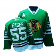 Reebok Chicago Blackhawks 55 Ben Eager Authentic Green Man NHL Jersey