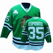Reebok Chicago Blackhawks 35 Tony Esposito Premier Green Man NHL Jersey