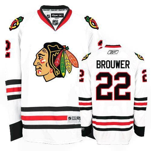 Reebok Chicago Blackhawks 22 Troy Brouwer Premier White Man NHL Jersey
