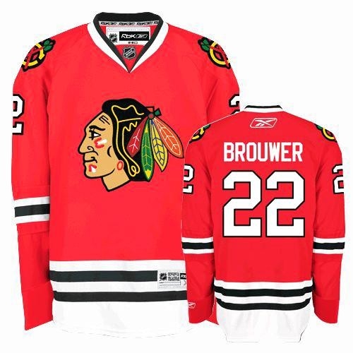 Reebok Chicago Blackhawks 22 Troy Brouwer Premier Red Home Man NHL Jersey