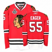 Reebok Chicago Blackhawks 55 Ben Eager Authentic Red Home Man NHL Jersey with Stanley Cup Finals
