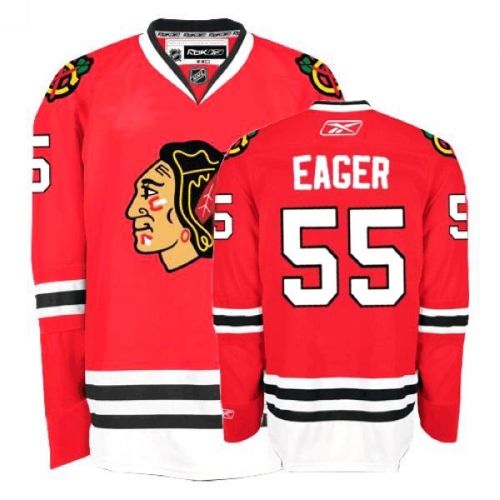 Reebok Chicago Blackhawks 55 Ben Eager Premier Red Home Man NHL Jersey