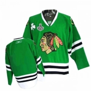 Reebok Chicago Blackhawks Authentic Blank Green Man NHL Jersey with Stanley Cup Finals