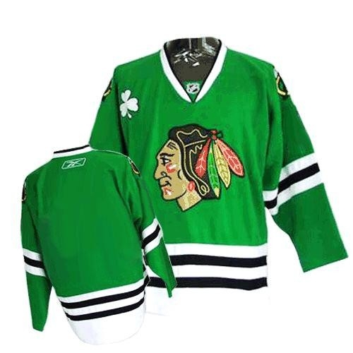 Reebok Chicago Blackhawks Premier Blank Green Man NHL Jersey