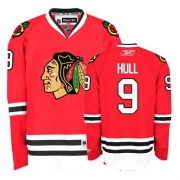 Reebok Chicago Blackhawks 9 Bobby Hull Authentic Red Home Man NHL Jersey