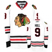 Reebok Chicago Blackhawks 9 Bobby Hull Authentic White Man NHL Jersey
