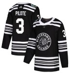Adidas Chicago Blackhawks 3 Pierre Pilote Authentic Black 2019 Winter Classic Men's NHL Jersey