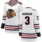 Fanatics Branded Chicago Blackhawks 3 Keith Magnuson White Breakaway Away Women's NHL Jersey