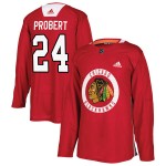 Adidas Chicago Blackhawks 24 Bob Probert Authentic Red Home Practice Men's NHL Jersey