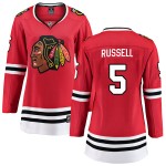 Fanatics Branded Chicago Blackhawks 5 Phil Russell Red Breakaway Home Women's NHL Jersey