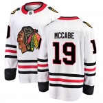 Fanatics Branded Chicago Blackhawks 19 Jake McCabe White Breakaway Away Youth NHL Jersey