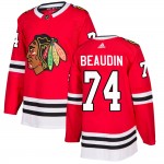 Adidas Chicago Blackhawks 74 Nicolas Beaudin Authentic Red ized Home Youth NHL Jersey