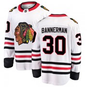 Fanatics Branded Chicago Blackhawks 30 Murray Bannerman White Breakaway Away Men's NHL Jersey
