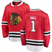 Fanatics Branded Chicago Blackhawks 1 Glenn Hall Red Breakaway Home Youth NHL Jersey