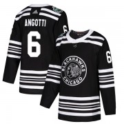 Adidas Chicago Blackhawks 6 Lou Angotti Authentic Black 2019 Winter Classic Men's NHL Jersey