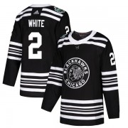 Adidas Chicago Blackhawks 2 Bill White Authentic White Black 2019 Winter Classic Men's NHL Jersey