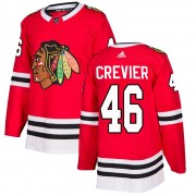 Adidas Chicago Blackhawks 46 Louis Crevier Authentic Red Home Men's NHL Jersey