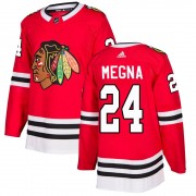 Adidas Chicago Blackhawks 24 Jaycob Megna Authentic Red Home Men's NHL Jersey