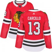 Adidas Chicago Blackhawks 13 Daniel Carcillo Authentic Red Home Women's NHL Jersey