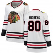 Fanatics Branded Chicago Blackhawks 80 Zach Andrews White Breakaway Away Women's NHL Jersey