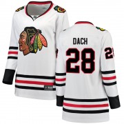 Fanatics Branded Chicago Blackhawks 28 Colton Dach White Breakaway Away Women's NHL Jersey