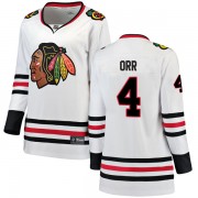 Fanatics Branded Chicago Blackhawks 4 Bobby Orr White Breakaway Away Women's NHL Jersey