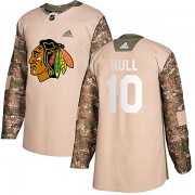 Adidas Chicago Blackhawks 10 Dennis Hull Authentic Camo Veterans Day Practice Youth NHL Jersey