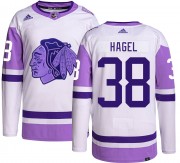 Adidas Chicago Blackhawks 38 Brandon Hagel Authentic Hockey Fights Cancer Men's NHL Jersey