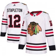 Adidas Chicago Blackhawks 12 Pat Stapleton Authentic White Away Men's NHL Jersey