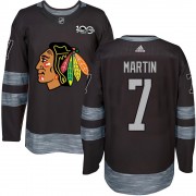 Chicago Blackhawks 7 Pit Martin Authentic Black 1917-2017 100th Anniversary Youth NHL Jersey