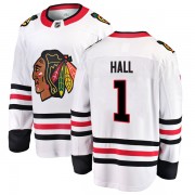 Fanatics Branded Chicago Blackhawks 1 Glenn Hall White Breakaway Away Youth NHL Jersey