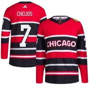 Adidas Chicago Blackhawks 7 Chris Chelios Authentic Red Reverse Retro 2.0 Men's NHL Jersey