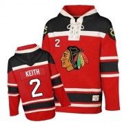 Chicago Blackhawks 2 Duncan Keith Authentic Red Old Time Hockey Sawyer Hooded Sweatshirt