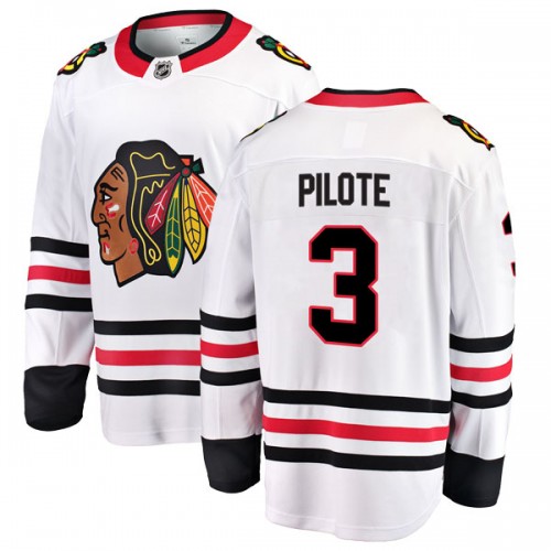 Fanatics Branded Chicago Blackhawks 3 Pierre Pilote White Breakaway Away Men's NHL Jersey