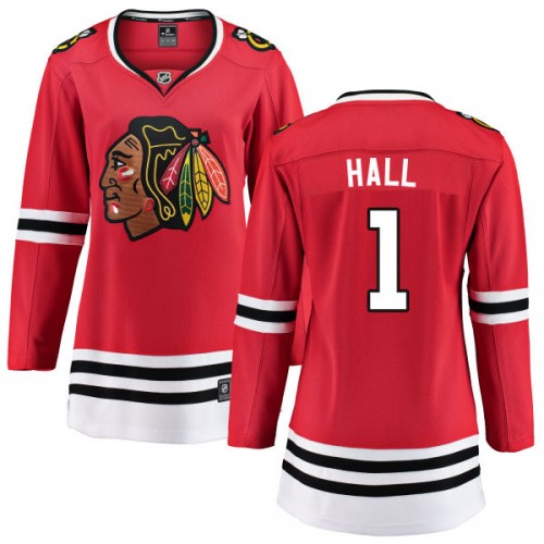 Fanatics Branded Chicago Blackhawks 1 Glenn Hall Red Home Breakaway Women's NHL Jersey