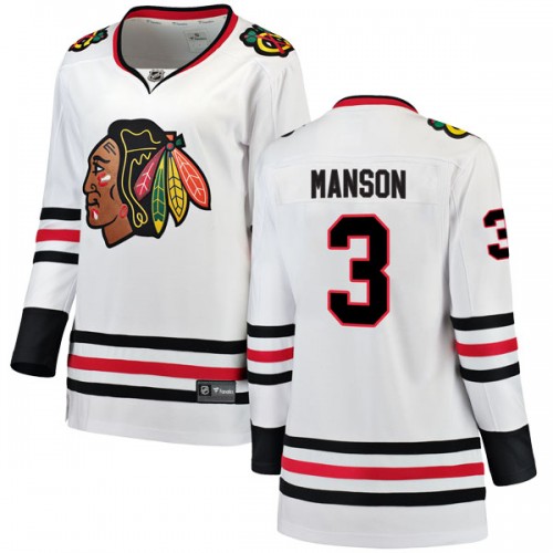 Fanatics Branded Chicago Blackhawks 3 Dave Manson White Breakaway Away Women's NHL Jersey