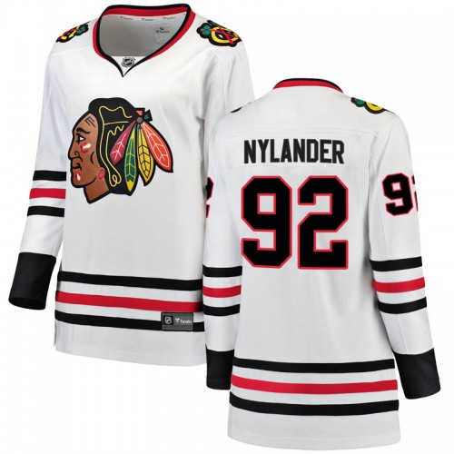 Fanatics Branded Chicago Blackhawks 92 Alexander Nylander White Breakaway Away Women's NHL Jersey