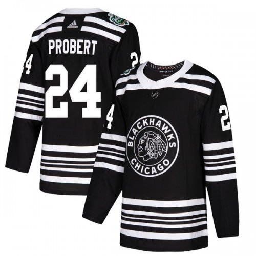 Adidas Chicago Blackhawks 24 Bob Probert Authentic Black 2019 Winter Classic Youth NHL Jersey