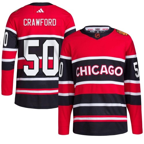 Adidas Chicago Blackhawks 50 Corey Crawford Authentic Red Reverse Retro 2.0 Youth NHL Jersey