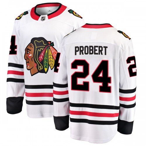 Fanatics Branded Chicago Blackhawks 24 Bob Probert White Breakaway Away Youth NHL Jersey