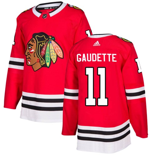 Adidas Chicago Blackhawks 11 Adam Gaudette Authentic Red Home Youth NHL Jersey