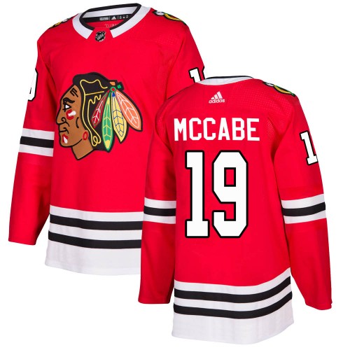 Adidas Chicago Blackhawks 19 Jake McCabe Authentic Red Home Youth NHL Jersey